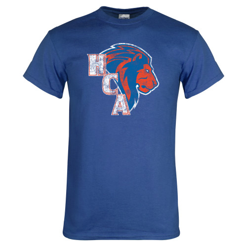 Royal T Shirt - HCA Lion 3 Color Distressed