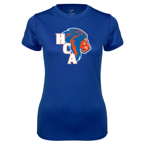  Womens Royal Performance Tee - HCA Lion