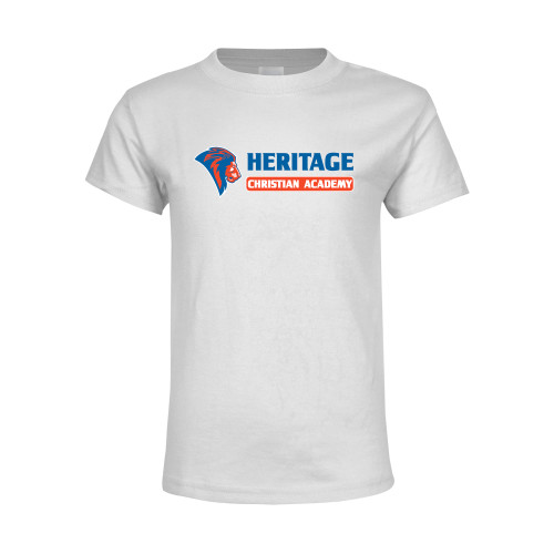  Youth White T Shirt - HCS Horizontal