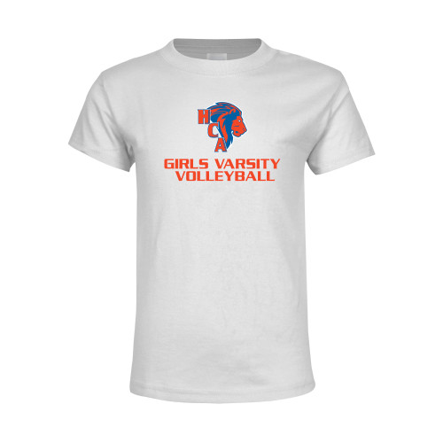  Youth White T Shirt - Girls Varsity Volleyball