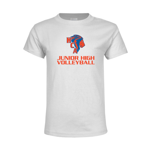  Youth White T Shirt - Junior High Volleyball