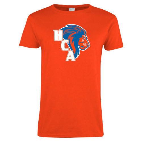  Womens Orange Short Sleeve Tee - HCA Lion