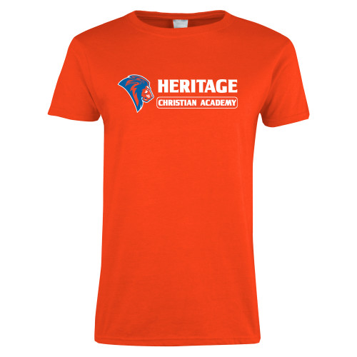  Womens Orange Short Sleeve Tee - HCS Horizontal