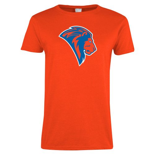  Womens Orange Short Sleeve Tee - Lion Head