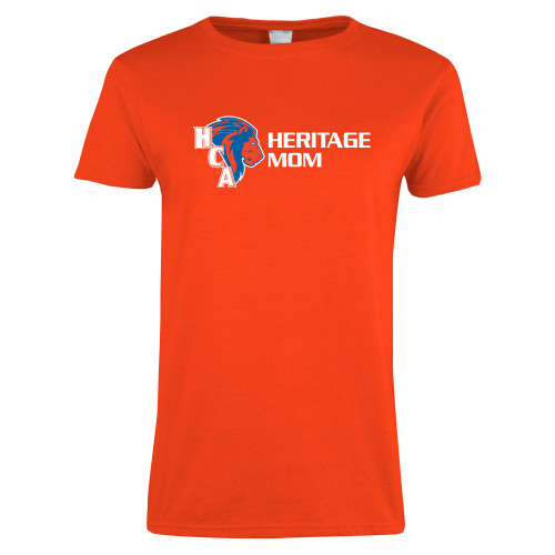  Womens Orange Short Sleeve Tee - Mom