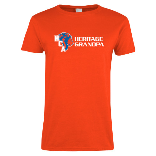  Womens Orange Short Sleeve Tee - Grandpa