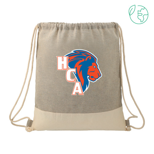  Split Recycled Cotton Grey/Natural Drawstring Bag - HCA Lion 3 Color