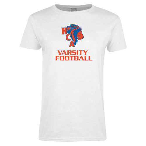  Womens White Short Sleeve Tee - Varsity Football