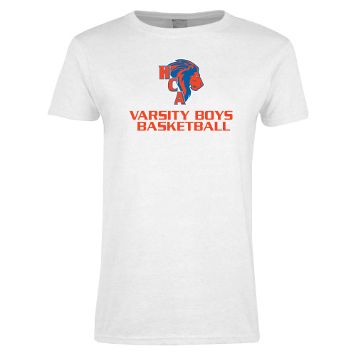  Womens White Short Sleeve Tee - Varsity Boys Basketball