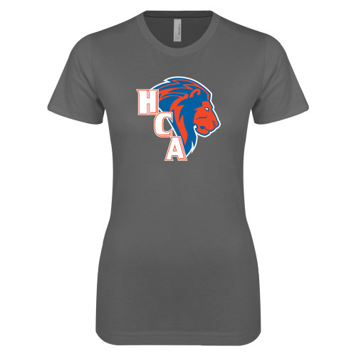  Next Level Womens Charcoal Boyfriend Tee - HCA Lion 3 Color