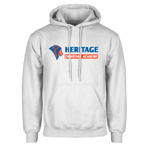  White Fleece Hoodie - HCS Horizontal