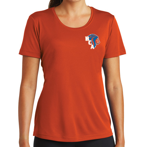  Womens Orange Performance Tee - HCA Lion