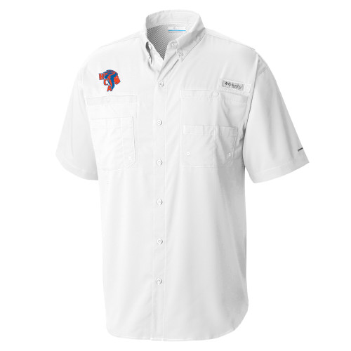  Columbia White Tamiami Performance Short Sleeve Shirt - HCA Lion 3 Color