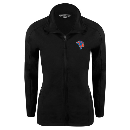 Womens Black Softshell Jacket - Lion Head