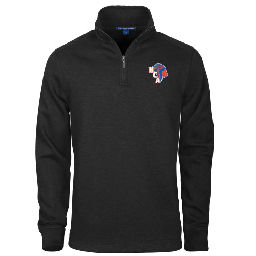  Black Slub Fleece 1/4 Zip Pullover - HCA Lion 3 Color