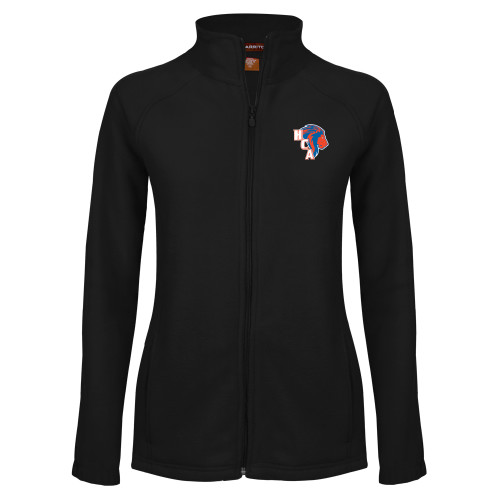 Womens Black Fleece Full Zip Jacket - HCA Lion 3 Color