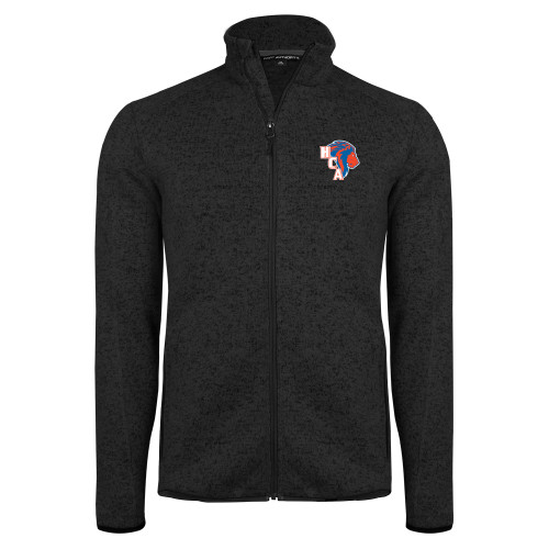  Black Heather  Sweater Fleece Jacket - HCA Lion 3 Color
