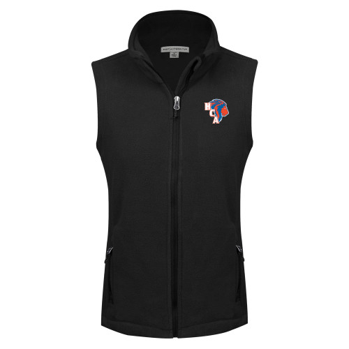  Womens Black Fleece Full Zip Vest - HCA Lion 3 Color