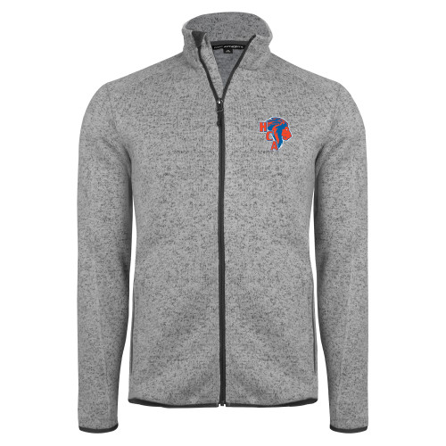  Grey Heather Sweater Fleece Jacket - HCA Lion 3 Color