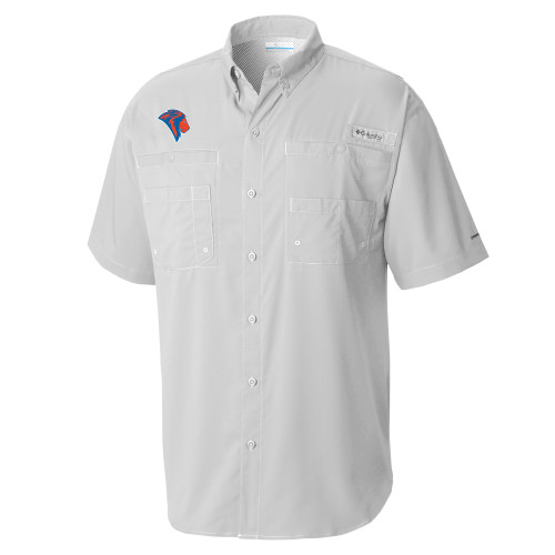  Columbia Cool Grey Tamiami Performance Short Sleeve Shirt - Lion Head