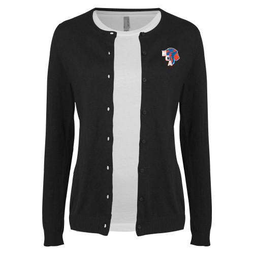 Womens Black Cardigan Sweater - HCA Lion 3 Color