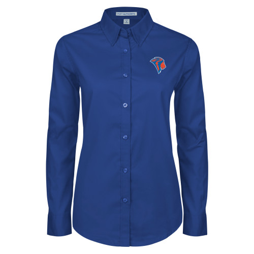  Womens Royal Twill Button Down Long Sleeve  - Lion Head