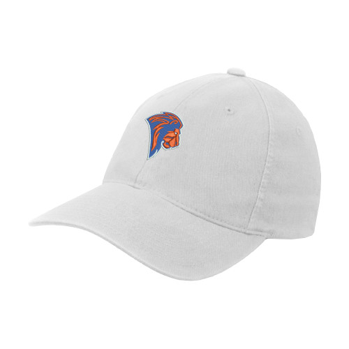  White Flexfit Structured Low Profile Hat - Lion Head