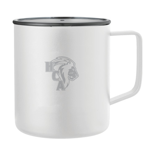  Rover Camp Vacuum Insulated White Mug 14oz - HCA Lion 3 Color Engraved