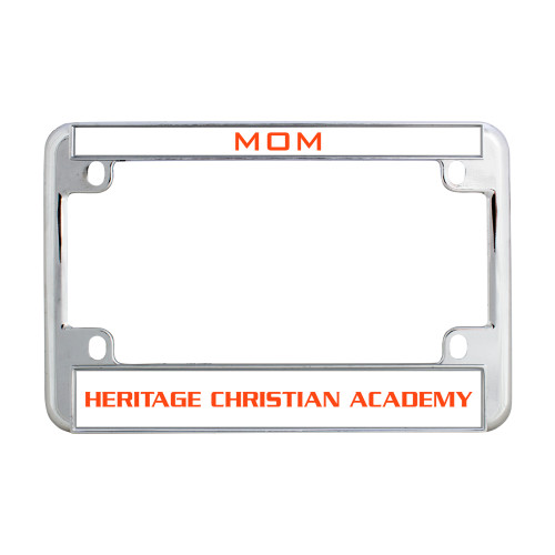  Metal Motorcycle License Plate Frame in Chrome - Heritage Christian Academy Flat