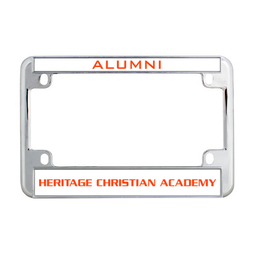  Metal Motorcycle License Plate Frame in Chrome - Heritage Christian Academy Flat