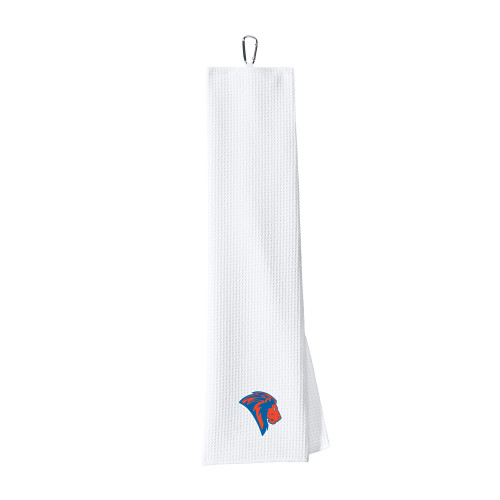  White Waffle Microfiber Golf Towel - Lion Head
