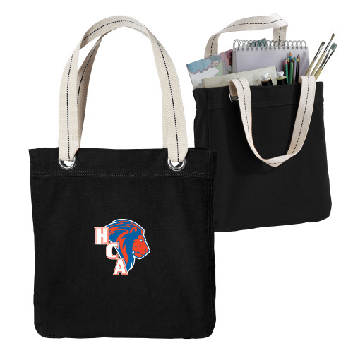  Allie Black Canvas Tote - HCA Lion 3 Color