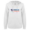 Thumbnail image for  ENZA Womens White V Notch Raw Edge Fleece Hoodie
