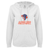 Thumbnail image for  ENZA Womens White V Notch Raw Edge Fleece Hoodie