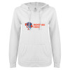 Thumbnail image for  ENZA Womens White V Notch Raw Edge Fleece Hoodie