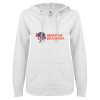 Thumbnail image for  ENZA Womens White V Notch Raw Edge Fleece Hoodie