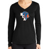 Thumbnail image for  Womens Black Performance Long Sleeve V Neck Shirt