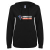 Thumbnail image for  ENZA Womens Black V Notch Raw Edge Fleece Hoodie