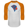 Thumbnail image for  White/Orange Raglan Baseball T Shirt