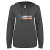 Thumbnail image for  ENZA Womens Dark Heather V Notch Raw Edge Fleece Hoodie