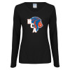 Thumbnail image for  Womens Black Long Sleeve V Neck Tee 