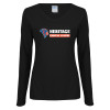 Thumbnail image for  Womens Black Long Sleeve V Neck Tee 
