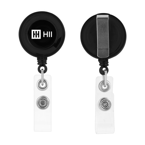 HII Black Retractable Badge Holder