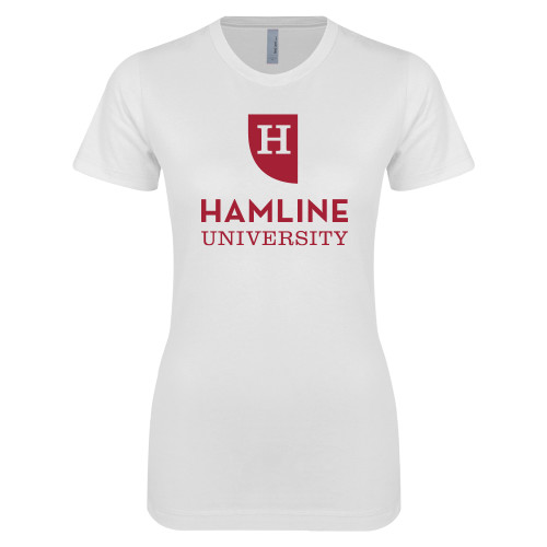  Next Level Womens White Boyfriend Tee - Primary