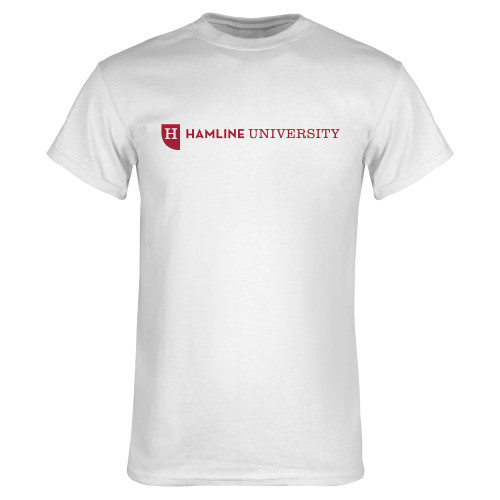  White T Shirt - Hamline Wordmark