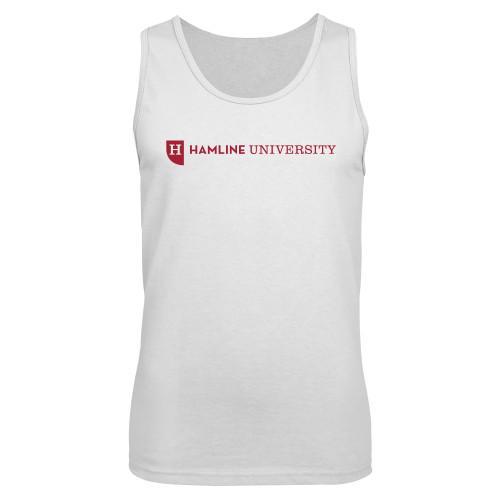  White Tank Top - Hamline Wordmark