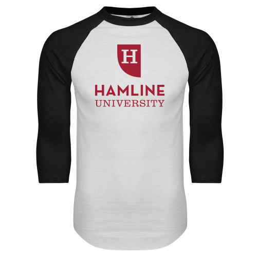  White/Black Raglan Baseball T Shirt - Primary