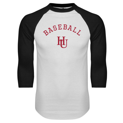  White/Black Raglan Baseball T Shirt - Baseball