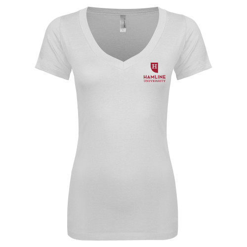  Next Level Womens White Ideal V Tee - Primary