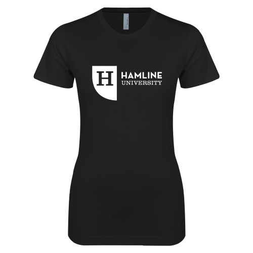  Next Level Womens Black Boyfriend Tee - Hamline University